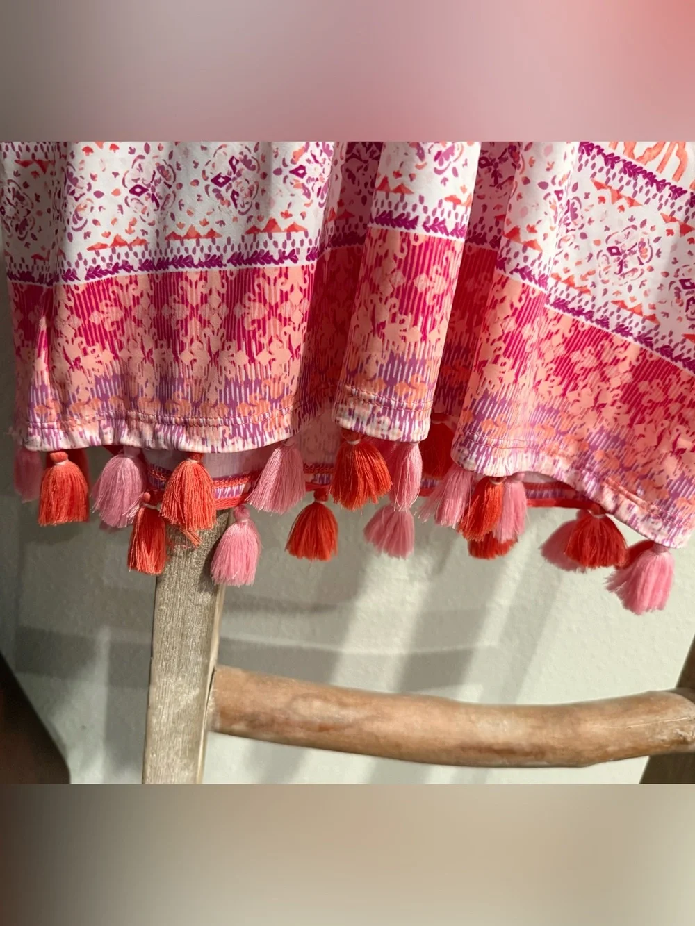 Cabana Life Pink and Coral Patterned dress with hood - Picture 3 of 3